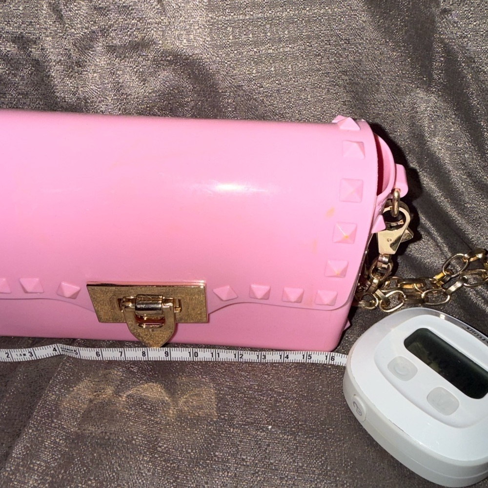 2/$35 NWOT Deluxity Pink Studded Chain Shoulder Bag - Picture 4 of 6